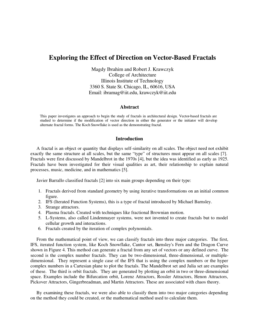 850x1100 Pdf Exploring The Effect Of Direction On Vector Based Fractals