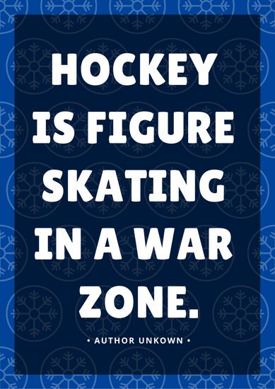 389x550 Blue And White Vector Snowflakes Simple Quote Hockey Poster