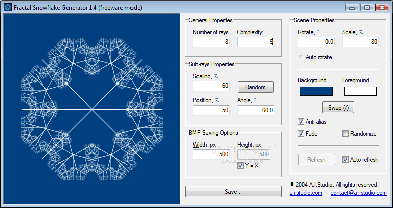 780x414 Download Fractal Snowflake Generator