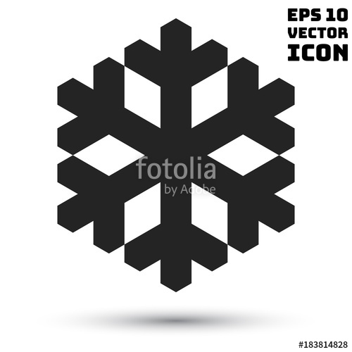 500x500 Snowflake Icon Vector Simple Snowflake Logo Stock Image