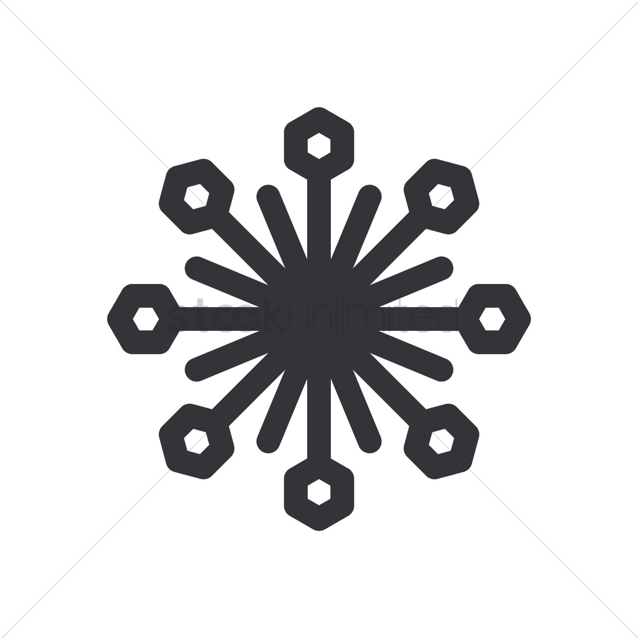 1300x1300 Snowflake Icon Vector Image
