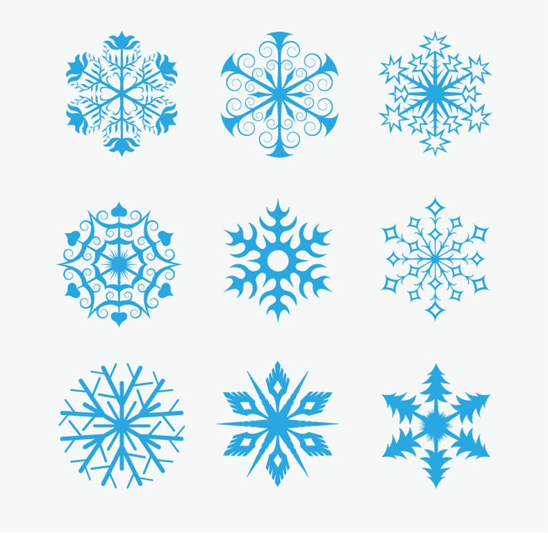 789x768 Snowflakes Icon Collection Vector Free Vector Graphics All