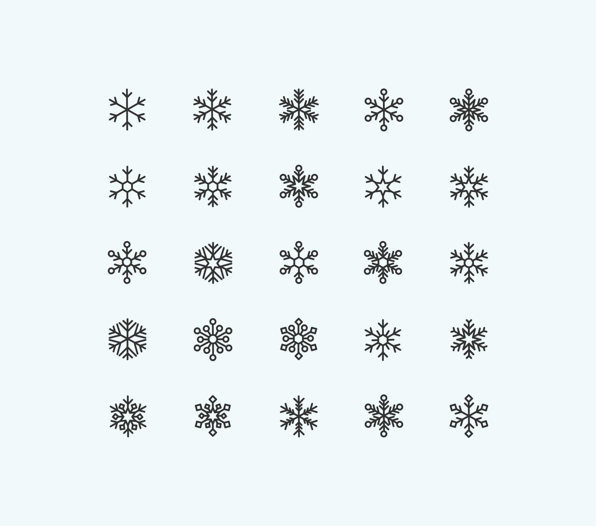 2000x1765 Snowflakes Vector Icons