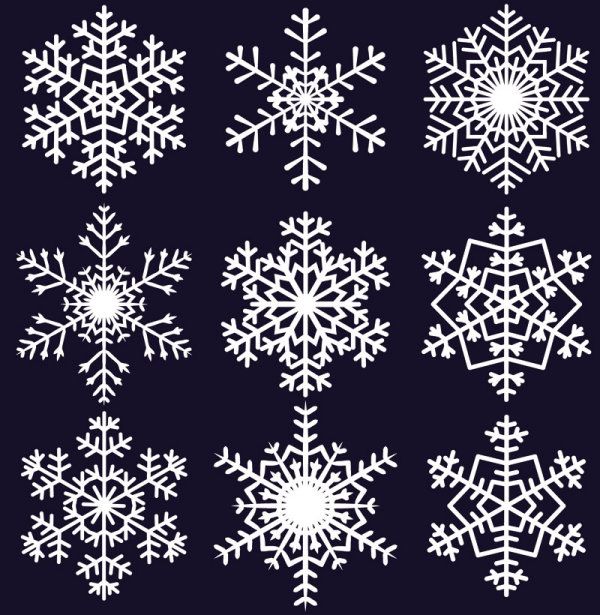 Free Different Snowflake Pattern Mix Vector Graphics 600x615 Free Different Snowflake Pattern Mix Vector Graphics