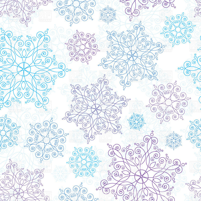 Seamless Pattern With Ornamental Snowflakes Vector Image 800x800 Seamless Pattern With Ornamental Snowflakes Vector Image