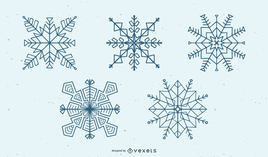 900x529 Snowflake Silhouette Set