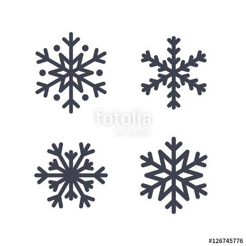500x500 Snowflake Icons Set Gray Silhouette Snowflakes Signs, Isolated
