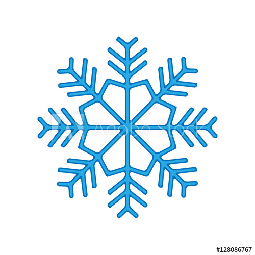 500x500 Snowflake Winter Isolated On White Background Blue Icon