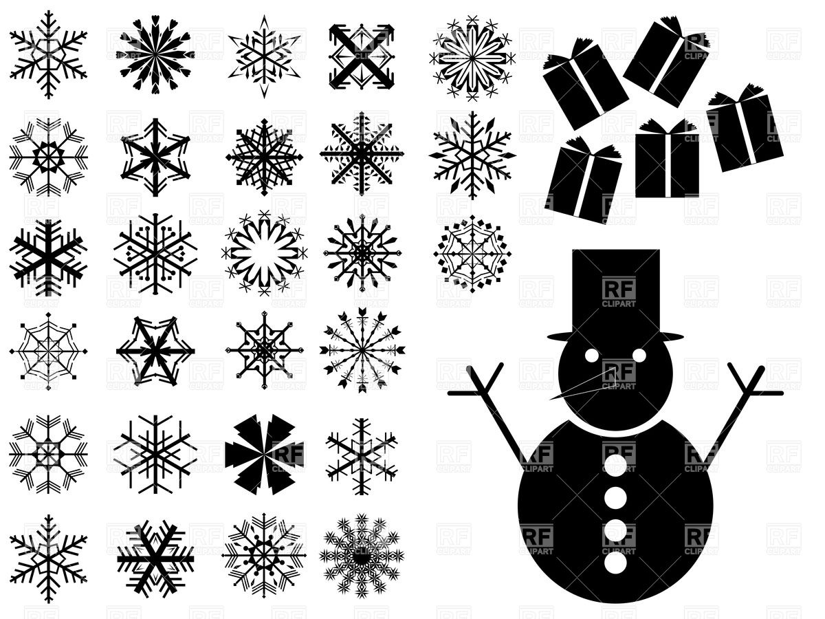 1200x900 Snowflakes And Snowman Silhouettes Vector Image Of Silhouettes