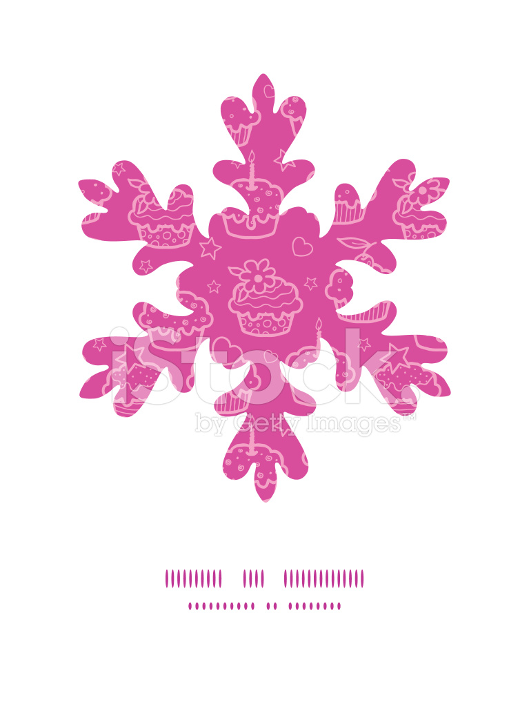 767x1024 Vector Colorful Cupcake Party Christmas Snowflake Silhouette Pat
