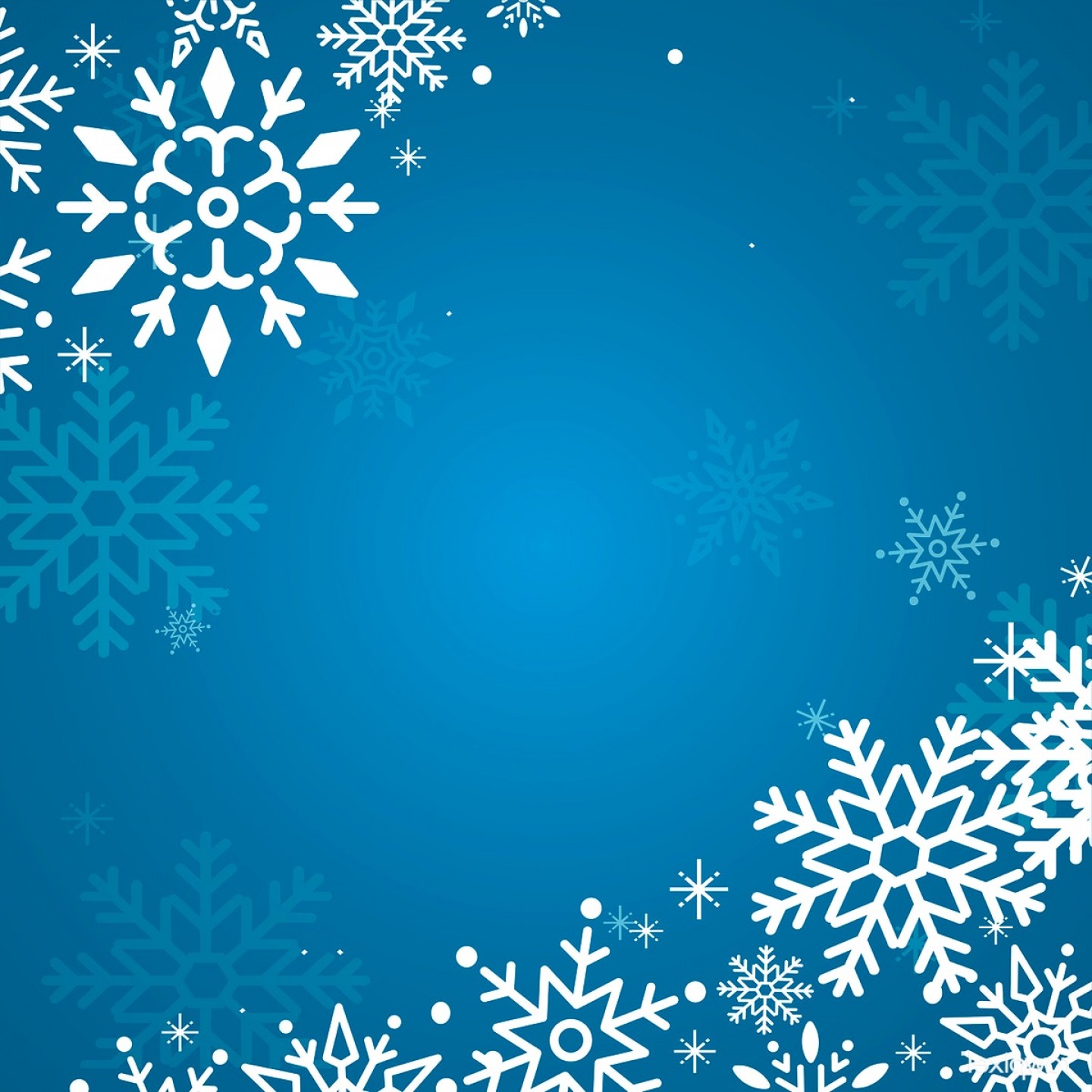 1440x1440 Blue Christmas Winter Holiday Background Snowflake Vector