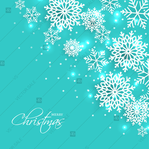 600x600 Turquoise Snowflake Vector Background Winter Christmas Greeting