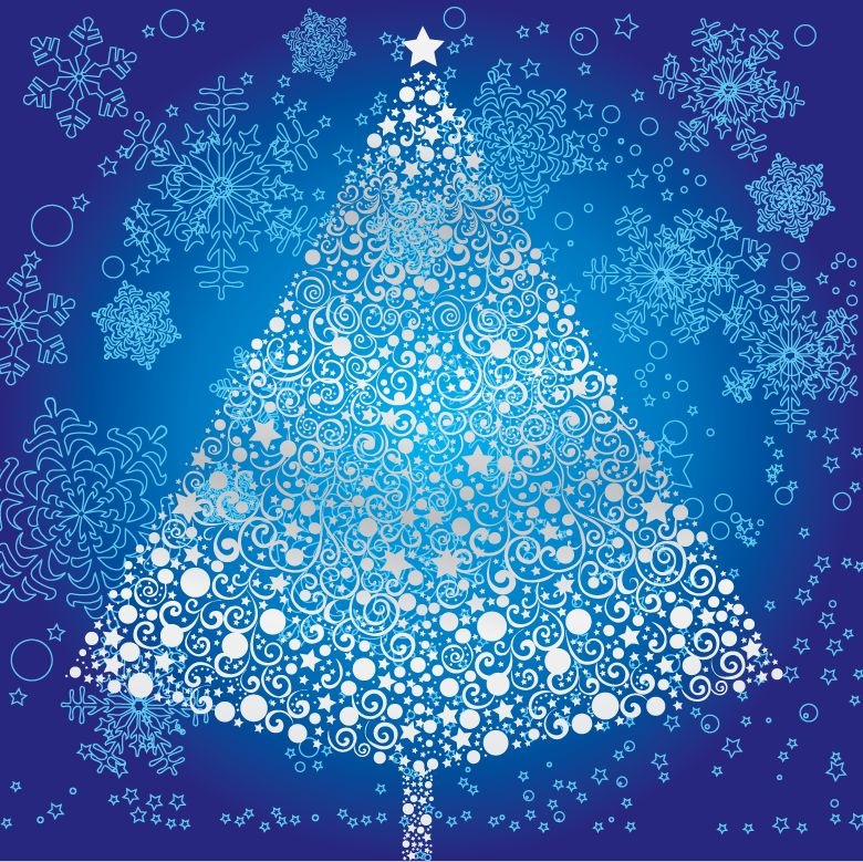 Abstract Christmas Tree With Snowflake Vector Art Free Vector 780x779 Abstract Christmas Tree With Snowflake Vector Art Free Vector