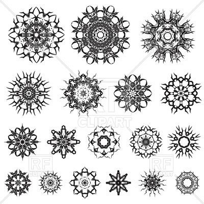 400x400 Set Of Ornament Snowflakes Vector Image Of Signs, Symbols, Maps