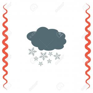 300x300 Unique Cloud With Snowflake Vector Icon Snowing Weather Sign Snow