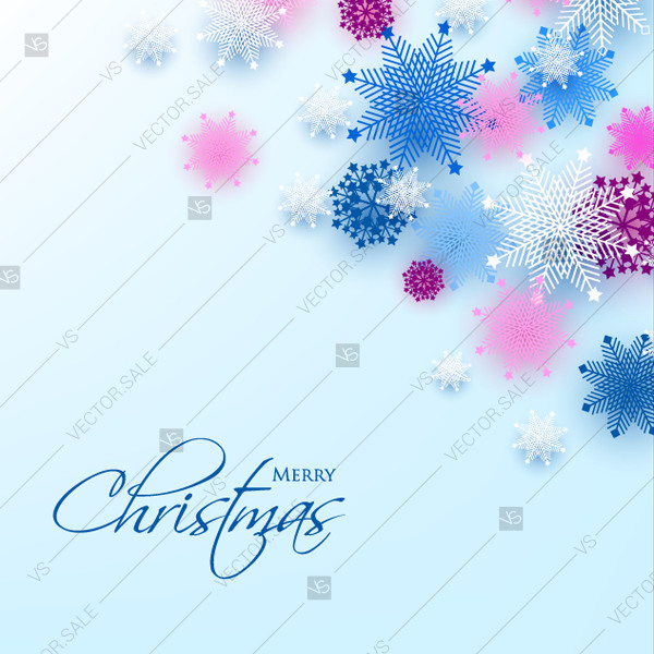 600x600 Blue Pink Snowflake Vector Background Merry Christmas And Happy
