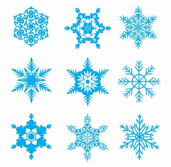 565x551 Snow Flakes Clip Art Free Snowflakes Vector Set Free Vector