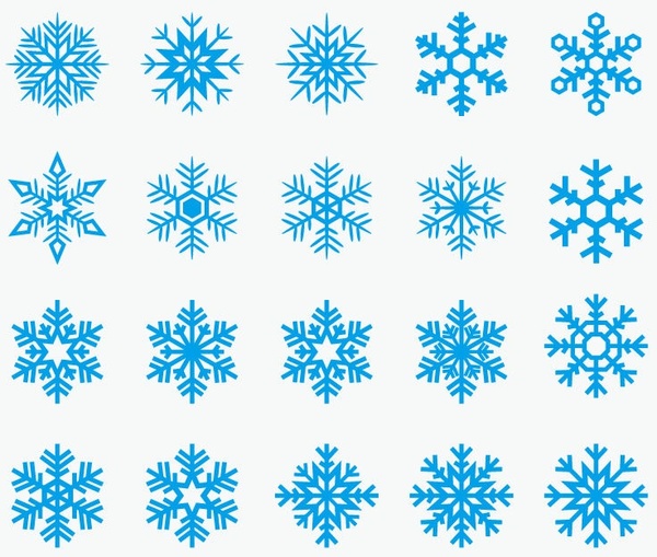 600x509 Blue Snowflakes Vector Set Free Vector In Encapsulated Postscript