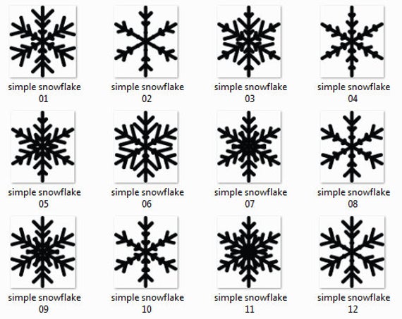 Simple Snowflake Vector Image And Etsy 570x453 Simple Snowflake Vector Image And Etsy