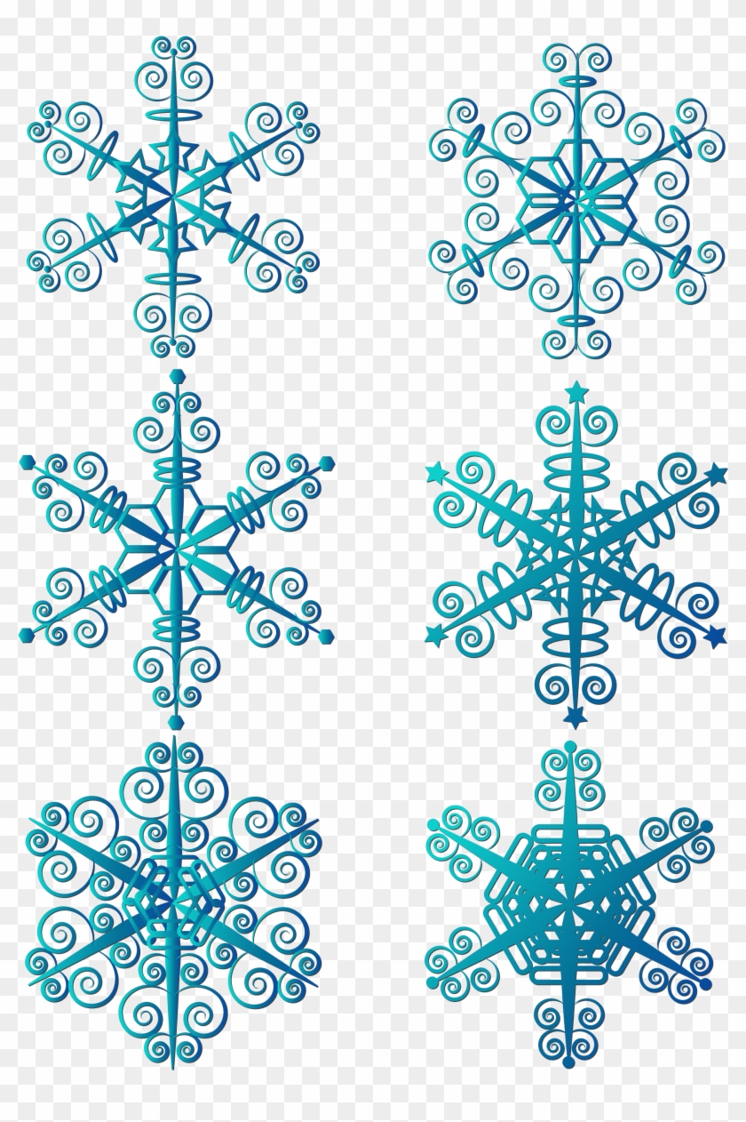 840x1262 Winter Snowflakes Simple Blue Snowflake Elements Png