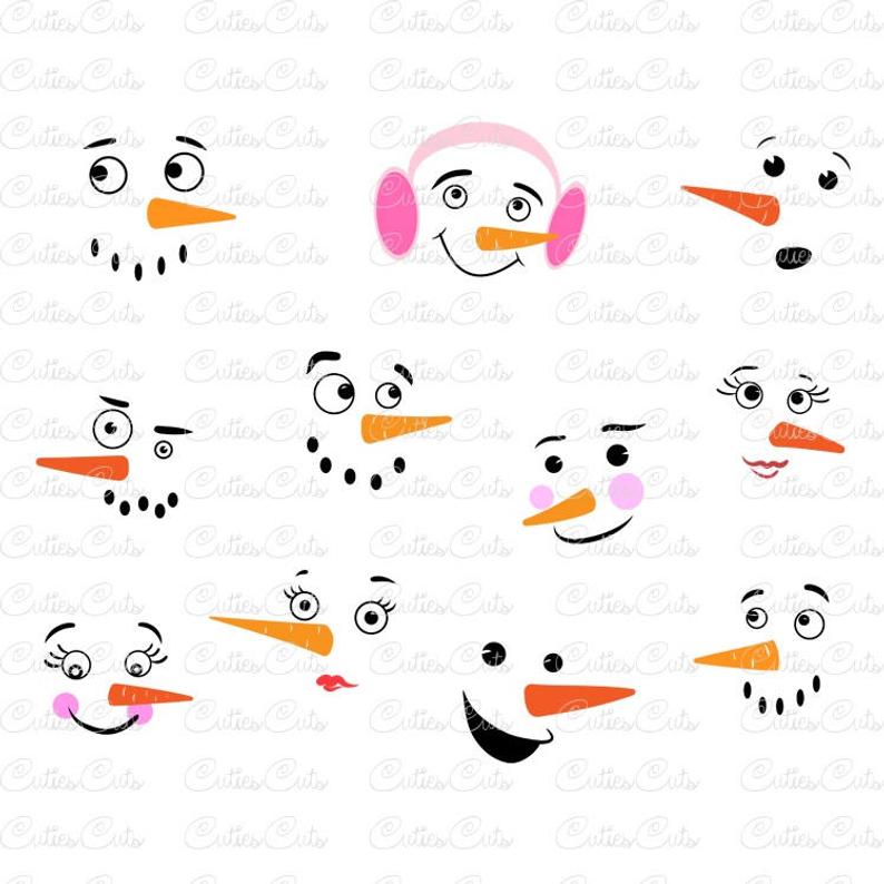 Snowman Face Vector