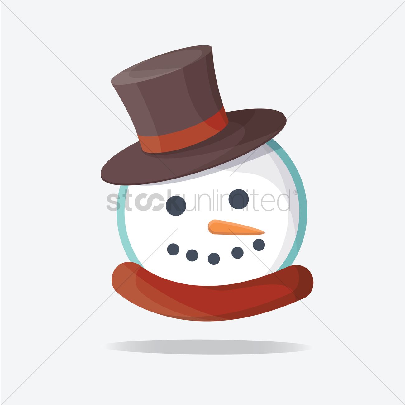 Snowman Face Vector Image 1300x1300 Snowman Face Vector Image