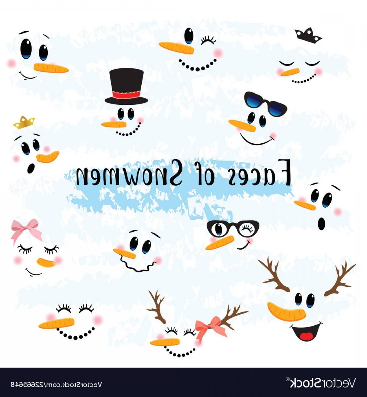 Collection Of Hand Drawn Cute Snowman Faces Vector Handandbeak 1200x1296 Collection Of Hand Drawn Cute Snowman Faces Vector Handandbeak