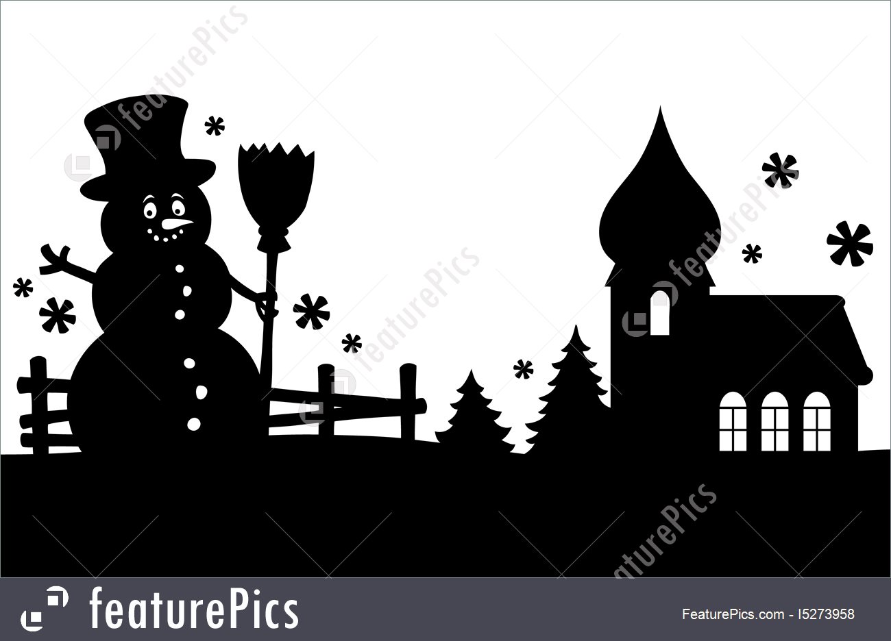 1300x936 Snowman Silhouette Theme Image