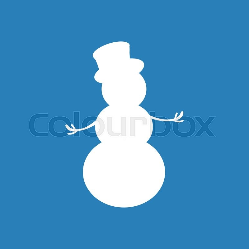 800x800 Snowman Silhouette Icon On The Blue Stock Vector Colourbox