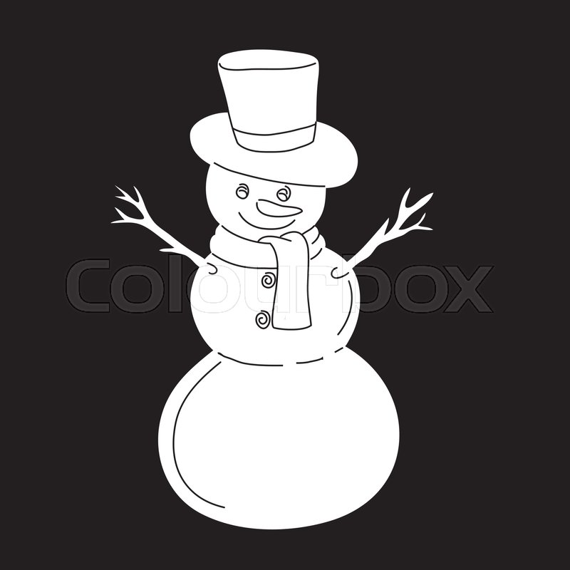 800x800 Cute Snowman Silhouette, Art Vector Stock Vector Colourbox