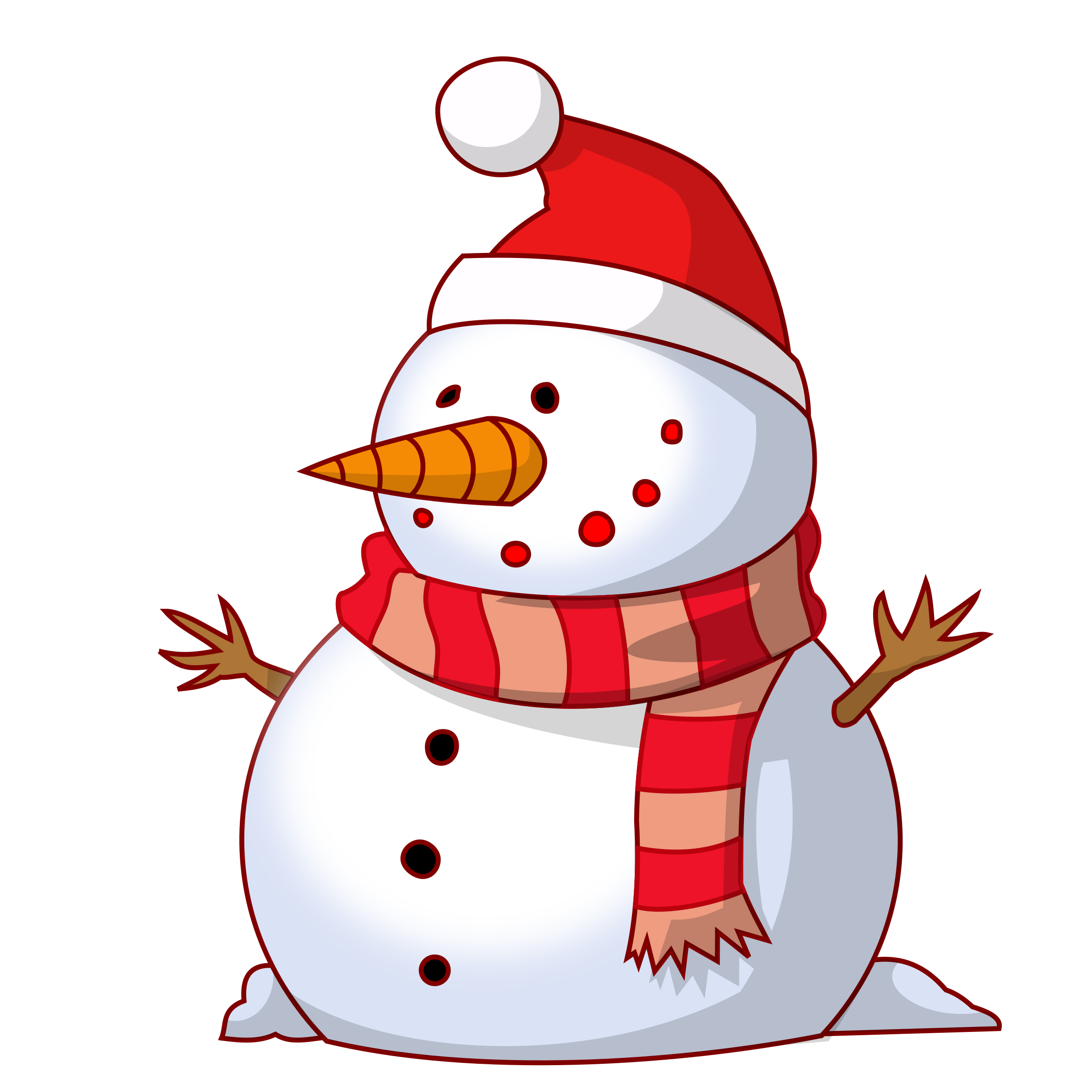 2400x2400 Happy Snowman Vector Clipart Image