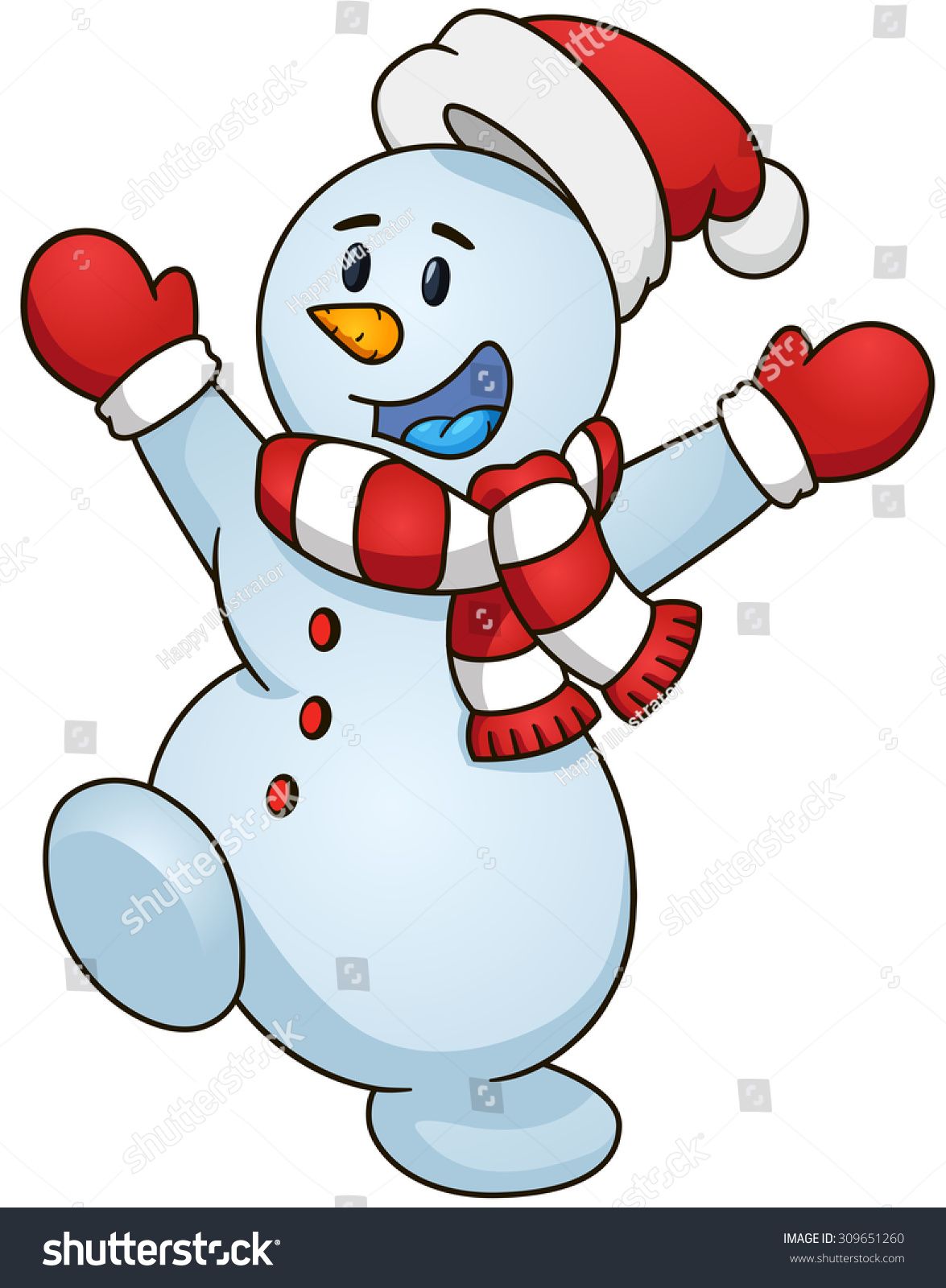 1175x1600 Happy Cartoon Snowman Vector Clip Art Illustration With Simple