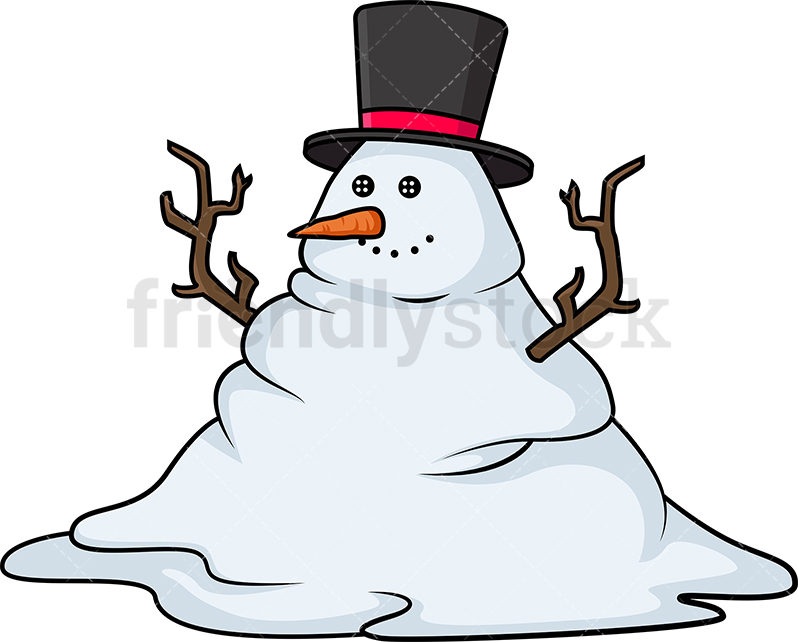798x642 Melting Snowman Cartoon Clipart Vector