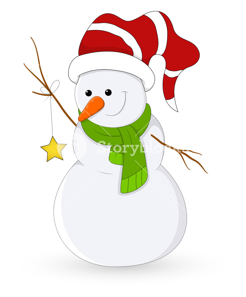 827x1000 Snowman Vector Illustration Royalty Free Stock Image