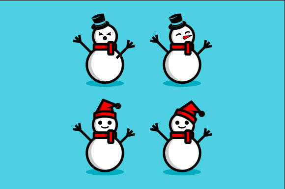 580x386 Snowman Vector Graphic