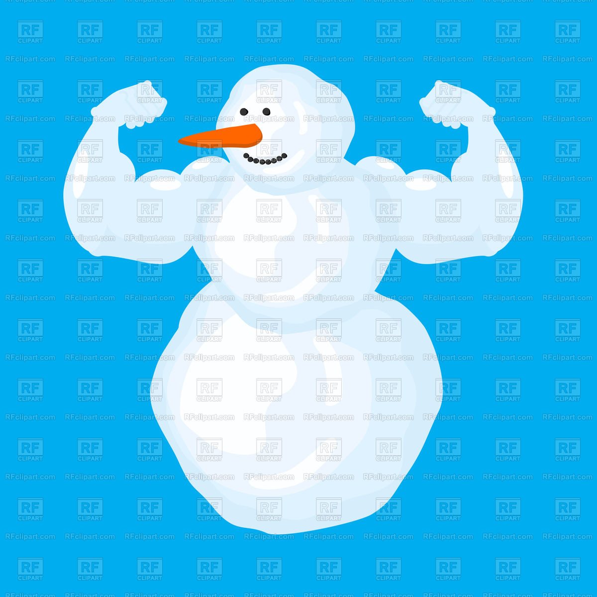 1200x1200 Strong Snowman Isolated Vector Image Of Icons And Emblems