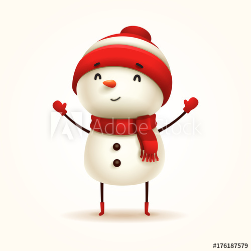 500x500 Cheerful Snowman Vector Illustration Of Snowman On White