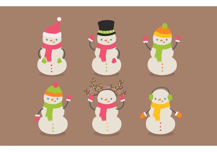700x490 Free Snowman Vector Pack