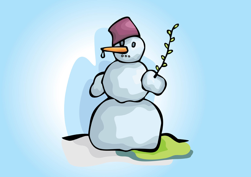 850x600 Snowman Winter Scene Illustration Vector Art Graphics