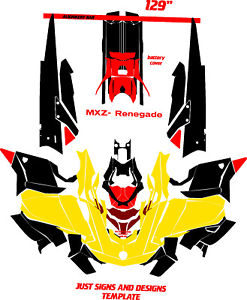 247x300 Skidoo Snowmobile Wrap Rev Gen Vector Design Template