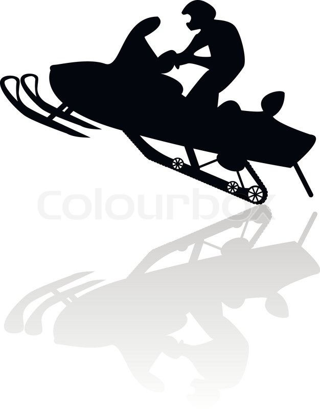 626x800 Snowmobile Motorbike Silhouette Stock Vector Colourbox