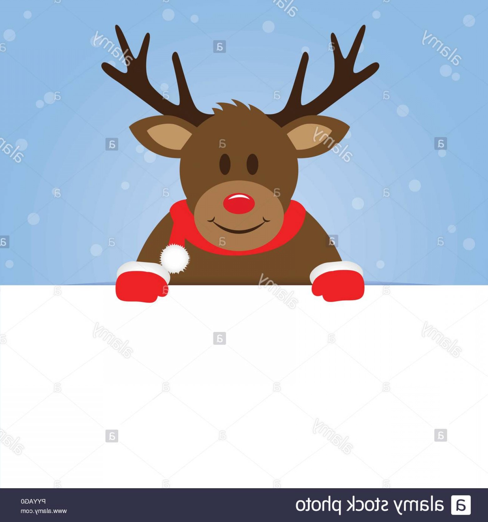 1560x1668 Happy Cute Reindeer On Blue Snowy Background Vector Illustration