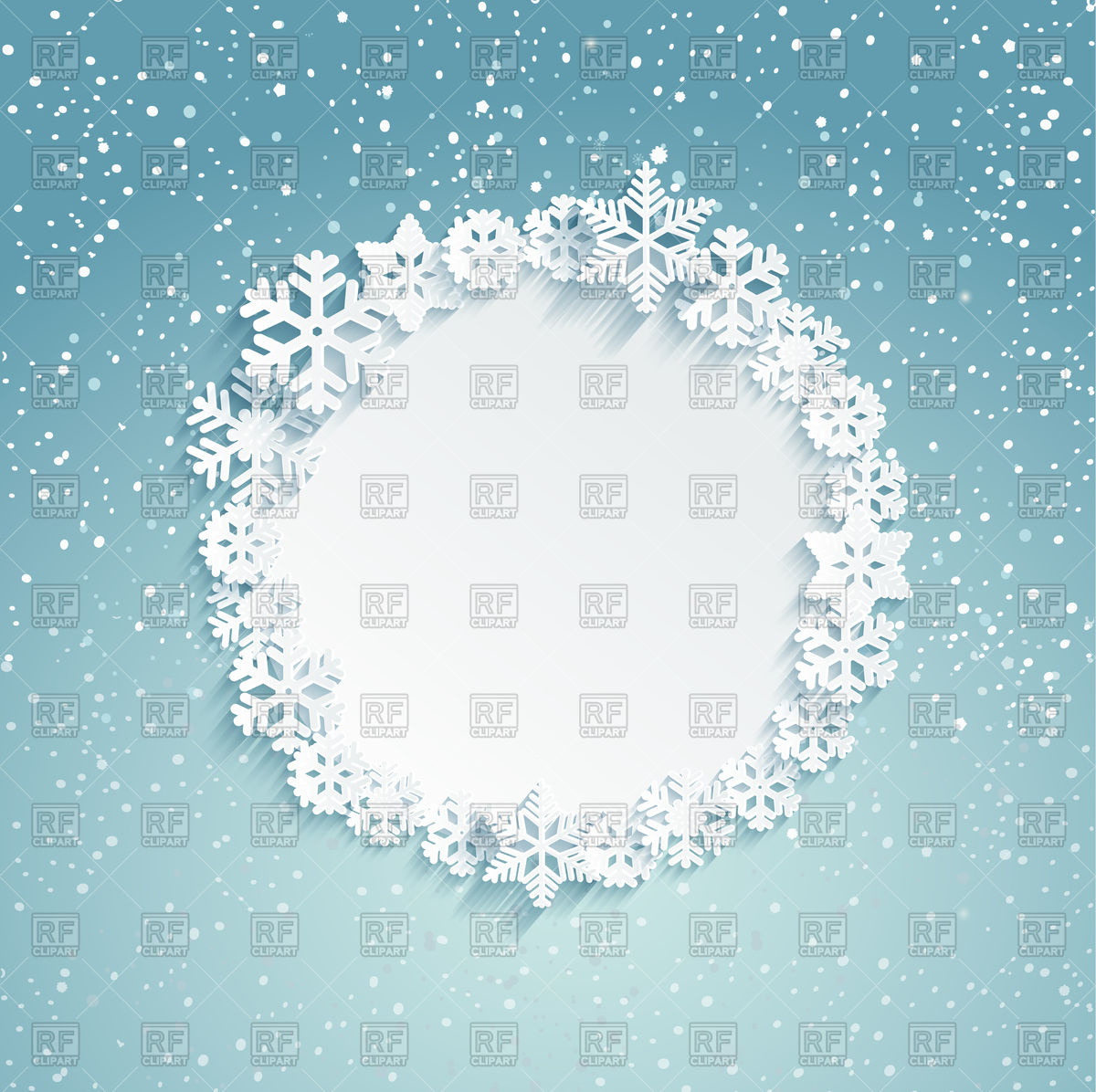 1200x1196 Winter Frame With Snowflakes, Snowy Background Vector Image