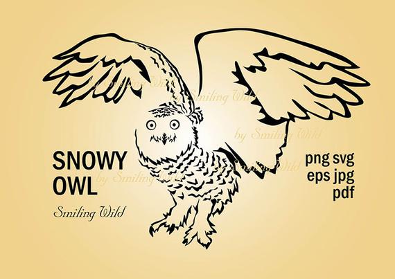 Snowy Owl Clipart Bird Vector Graphic Art Snowy Owl Etsy 570x403 Snowy Owl Clipart Bird Vector Graphic Art Snowy Owl Etsy