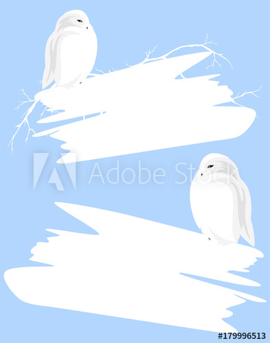 Snowy Owl Holding Blank White Banner 394x500 Snowy Owl Holding Blank White Banner