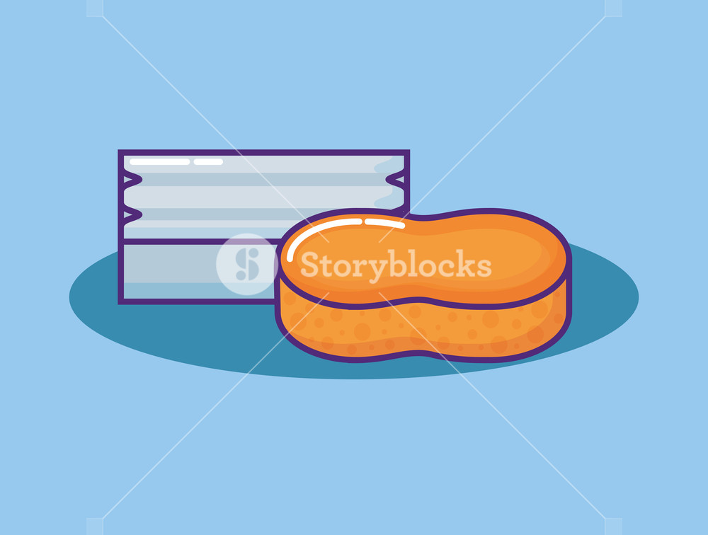 Soap Bar And Sponge Over Blue Background, Colorful Design Vector 1000x756 Soap Bar And Sponge Over Blue Background, Colorful Design Vector