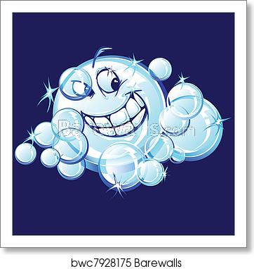 362x382 Smiling Soap Bubbles Vector Cartoon, Art Print Barewalls Posters