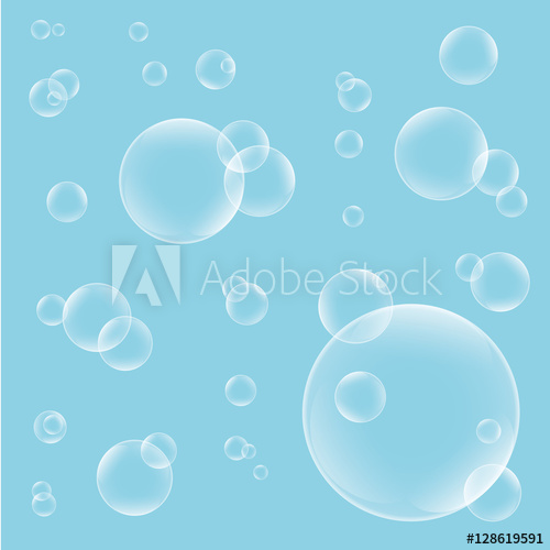 500x500 Soap Bubbles Vector On A Light Cyan Background Vector Image