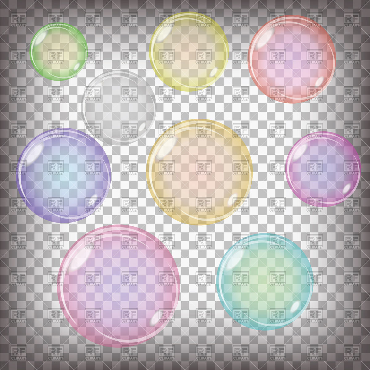 1200x1200 Colorful Transparent Soap Bubbles Vector Image Of Backgrounds