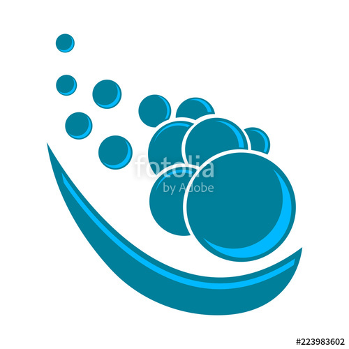 500x500 Vector Cartoon Illustration Character Made Of Soap Blue Bubbles